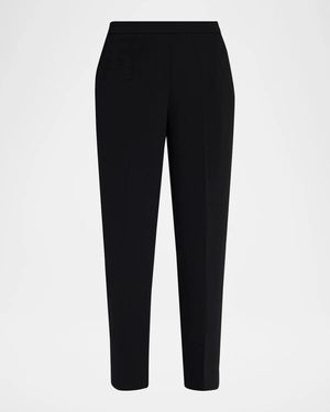 Kobi Halperin Aubree Tapered Crepe Ankle Pants - Black