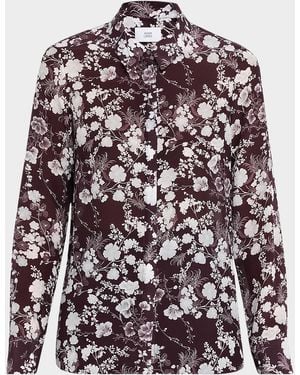 Adam Lippes Mathias Floral Silk Button-Down Shirt - Multicolor