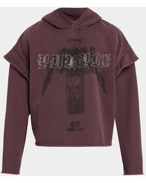 Purple Apos;S Heavyweight Fleece Tactical Raw Hoodie - Purple