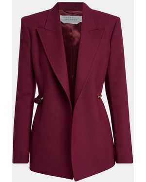 Gabriela Hearst Epona Chain-Waist Wool Blazer Jacket - Purple