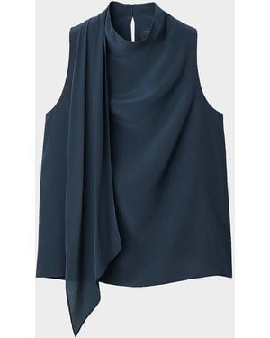 Rag & Bone Adela Silk Scarf Top - Blue