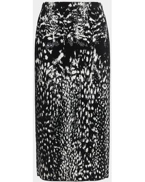 Tom Ford Lynx Jacquard Compact Velvet Knit Pencil Skirt - Black
