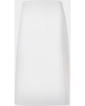 Akris Textured Cotton Knee-Length Skirt - White
