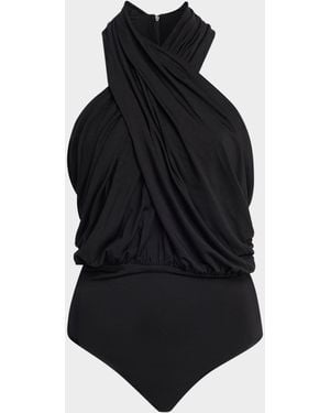 Balmain Crossover Halter Bodysuit - Black