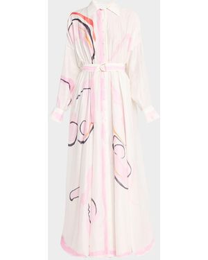 Acler Pennar Belted Long-Sleeve Maxi Dress - Pink