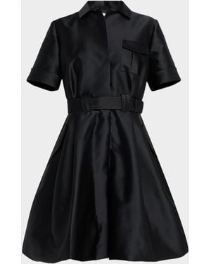 Dice Kayek Utility Sculpted Mini Shirtdress - Black