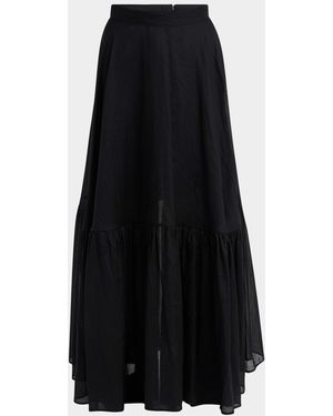 Plan C Tiered Maxi Skirt - Black
