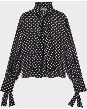 FRAME The Nouvelle Polka Dot Blouse - Black