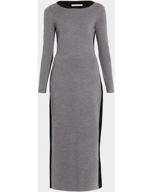 Zankov Angie Colorblock Long-Sleeve Ankle Dress - Gray