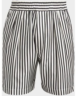 Tom Ford Apos;S Fluid Striped Silk Lounge Shorts - Multicolor