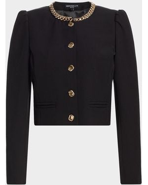 Generation Love Chiara Chain-Embellished Crepe Jacket - Black