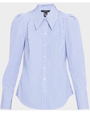 Smythe Striped Box Pleat Shirt - Blue