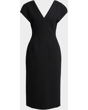 Jil Sander Wool Sable Midi Dress - Black