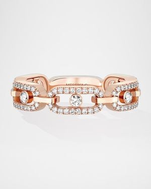 Messika Move Uno 18k Rose Gold Diamond Pave Ring, Eu 54 / Us 6.75 - White