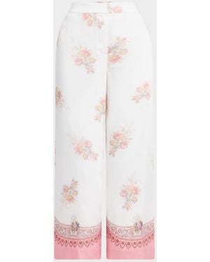 Kobi Halperin Zoe Cropped Floral-Print Pants - White