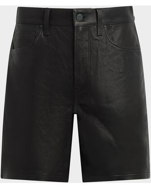 Hudson Jeans 5-Pocket Leather Work Shorts - Black