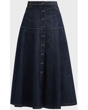 Cinq À Sept Veena Denim Midi Skirt - Blue