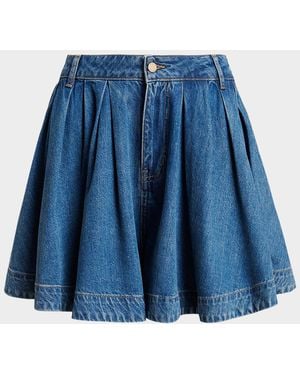 Essentiel Antwerp Flared Denim Mini Skirt - Blue