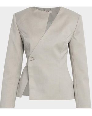 Et Ochs Andre Tailored Asymmetric Single-Button Jacket - Gray