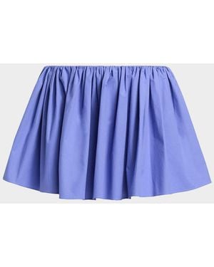 Brandon Maxwell The Hadley Shirred Mini Skirt - Blue