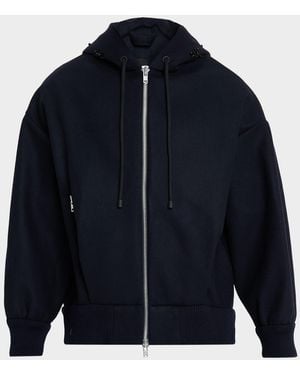 Simone Rocha Apos;S Oversized Embellished-Hooded Full-Zip Jacket - Blue