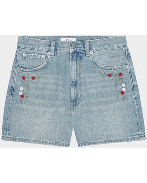 Rails Rancho High-Rise Denim Shorts - Blue