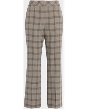 Tahari The Elodie Plaid Bootcut Pants - Gray
