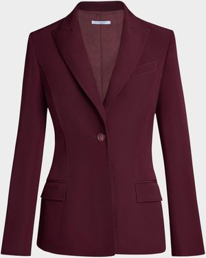 Santorelli Jess One-Button Soft Stretch Crepe Jacket - Purple