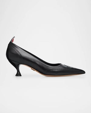 Thom Browne 50Mm Wingtip Leather Pumps - Black