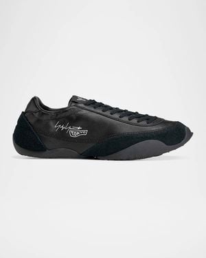 Y-3 Apos;S Tokyo Warped Leather Sneakers - Black
