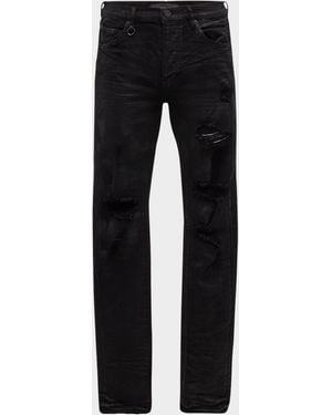 Purple Oil Spill Skinny Jeans - Black