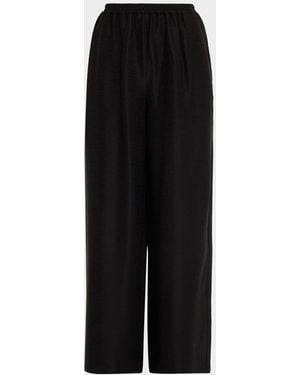 Eskandar Linen Flared Pants - Black