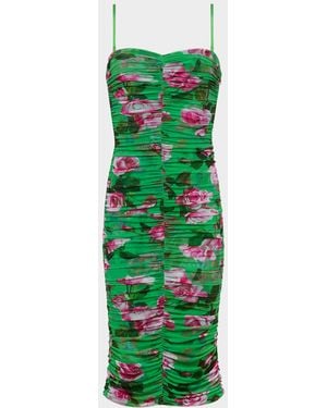 L'Agence Caprice Strapless Midi Dress - Green