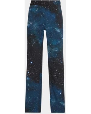 Libertine Interstellar Diamante Wide-Leg Arrons Pants - Blue