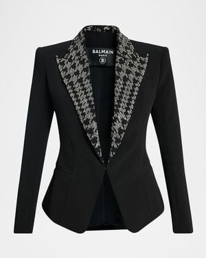 Balmain Embroidered Lapels Single-Breasted Jacket - Black