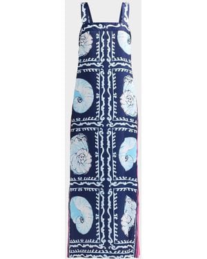 Lilly Pulitzer Casandra Seashell-Print Maxi Dress - Blue