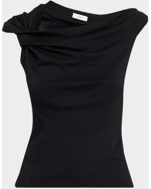 A.L.C. Cece Twisted Knit Tee - Black