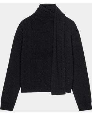 Rails Cortina Wool-Cashmere Scarf Sweater - Black