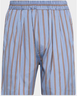 Tom Ford Apos;S Silk Stripe Jacquard Pull-On Shorts - Blue