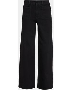 FRAME Le Slim Palazzo Modernist Pocket Jeans - Black