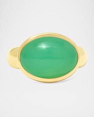 Stevie Wren 18K Large Cabochon Gumdrop Statement Ring - Green