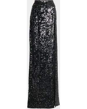 LAPOINTE Sequined Thigh-Slit Maxi Skirt - Black