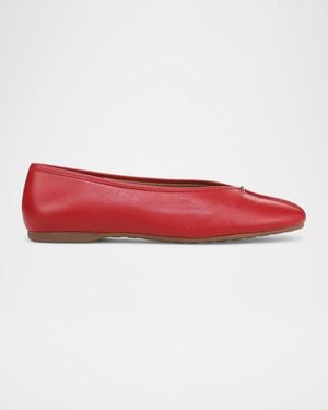 Vince Ori Leather Ballet Flats - Red