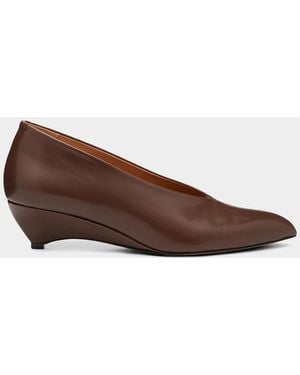 Jil Sander 45Mm Arc Leather Pumps - Brown