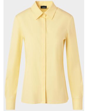 Akris Stretch Poplin Button-Front Shirt - Yellow