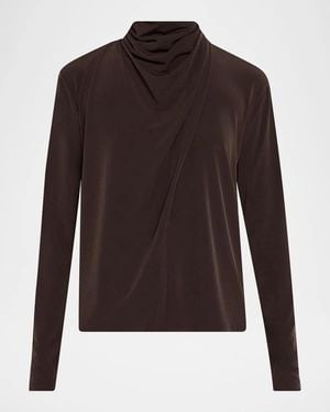 Vince Draped Cowl Blouse - Brown