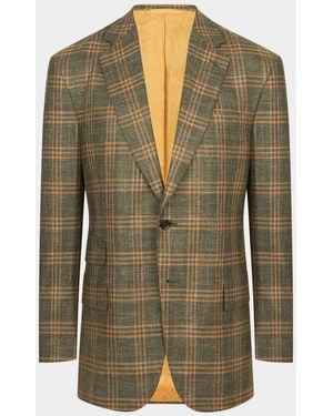 Stefano Ricci Apos;S Wool And Cashmere Overcheck Single-Breasted Sport Coat - Green