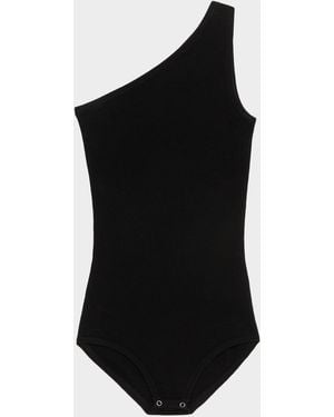 Michael Kors One-Shoulder Knit Bodysuit - Black