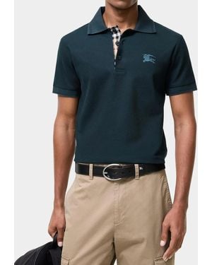 Burberry Apos;S Eddie Ekd Cotton Polo Shirt - Blue