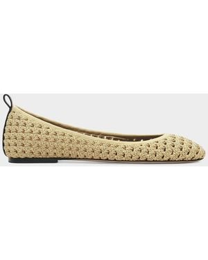 Marc Jacobs The Logo Ribbon Crochet Ballerina Flats - White